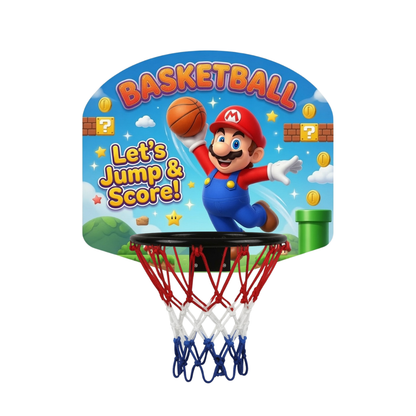 Kids Basketball Hoop Set – Super Mario Jump & Score Indoor/Outdoor Basketball Game