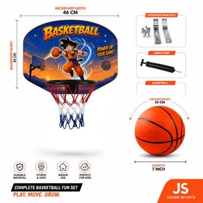 Goku Anime Kids Mini Basketball Hoop Board Set – Indoor Wall Mounted