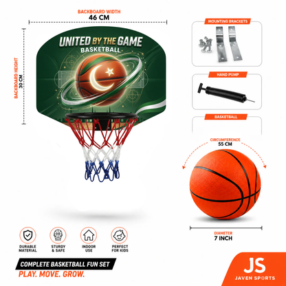 United by the Game Mini Basketball Hoop for Kids | Indoor Over-the-Door Basketball Set